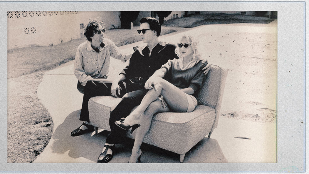 Ed Wood - Tim Burton directing Johnny Depp & Sarah Jessica Parker circa 1993