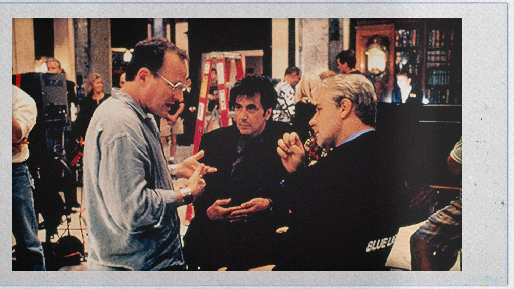 The Insider, 1999 - Michael Mann directing Al Pacino and Russell Crowe on set